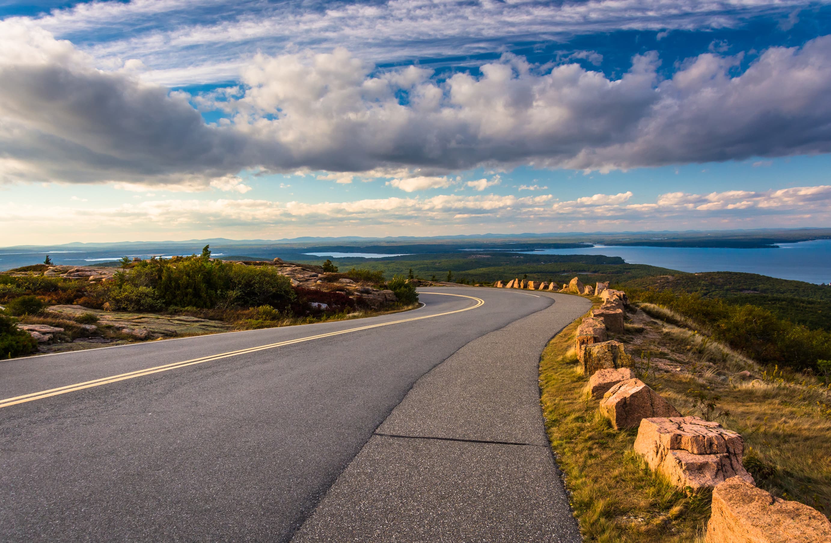 The road to Caddilac Mountain, in Acadia National Park, Maine