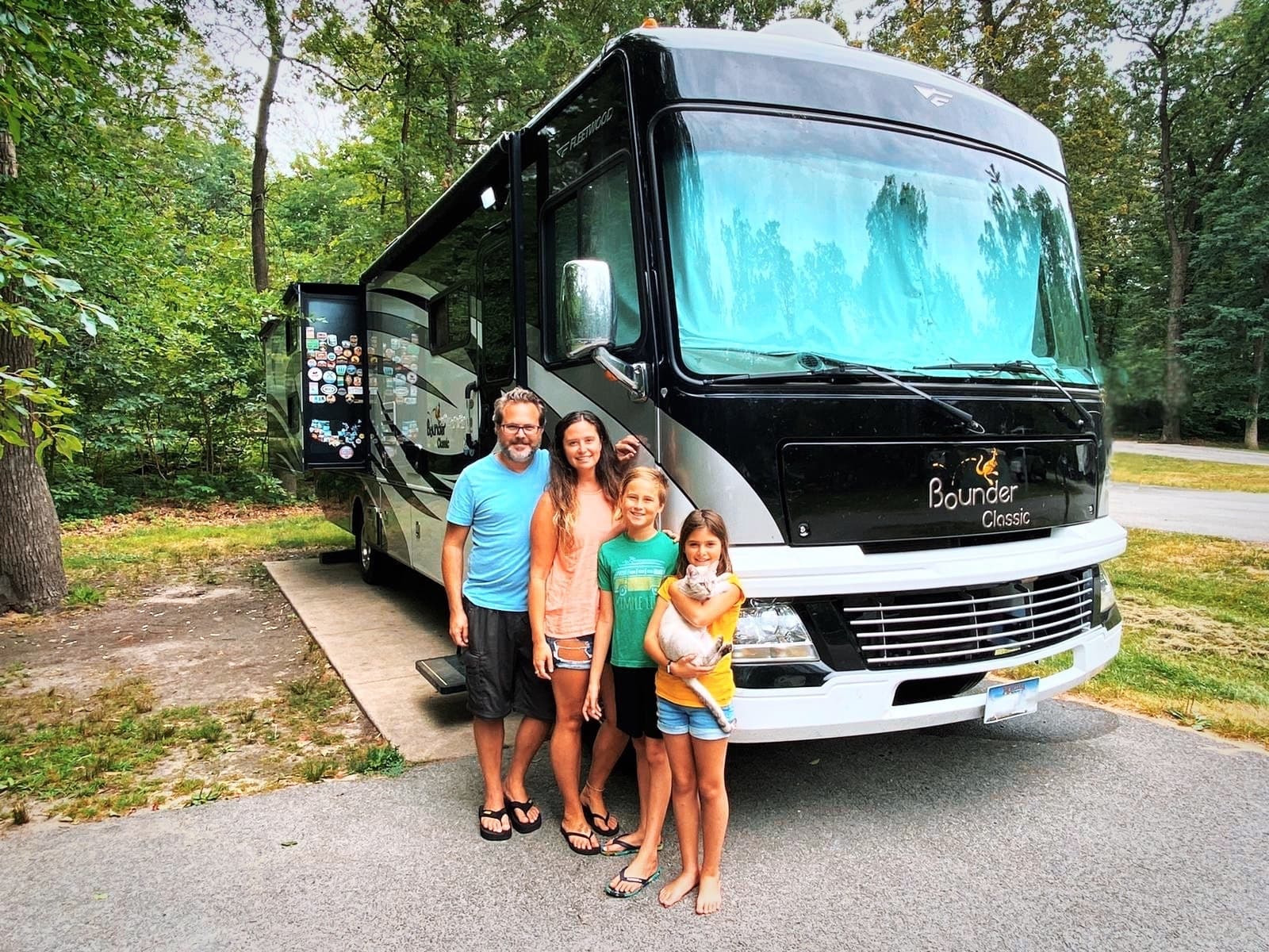 Class A RV with Family