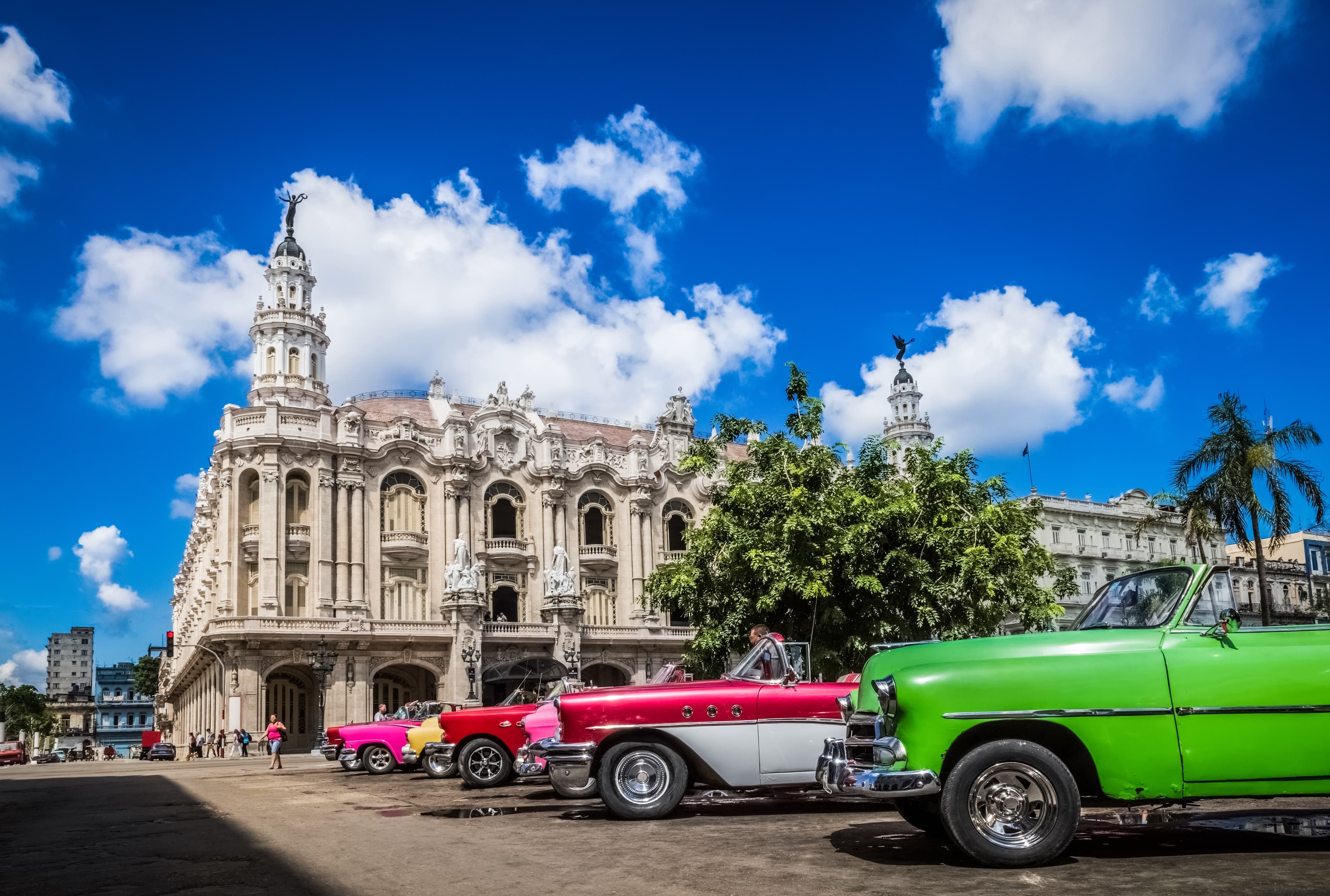 Old cars parked in Cuba