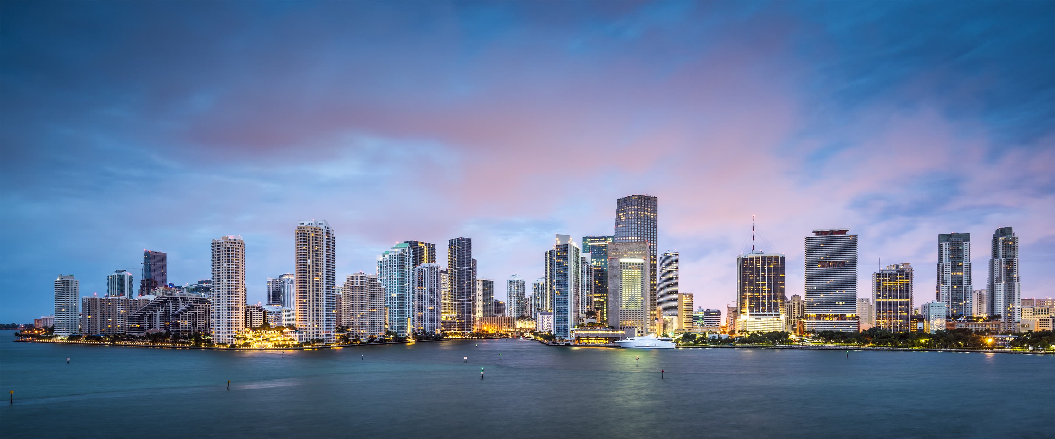 Miami skyline dusk