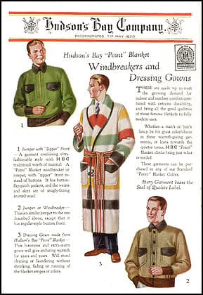 A Hudson's Bay "Point" blanket ad