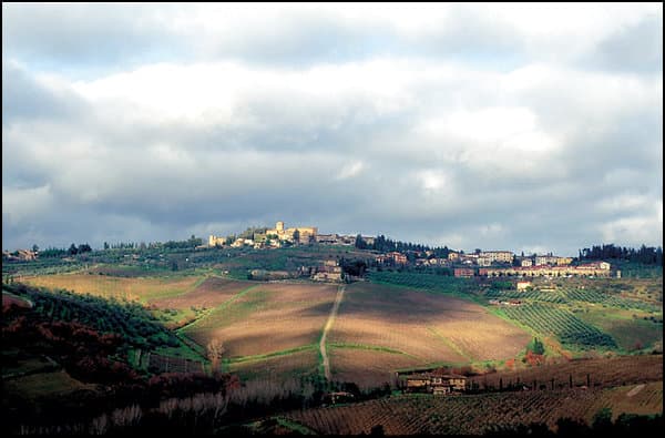 The small towns and hills of the Chianti region
