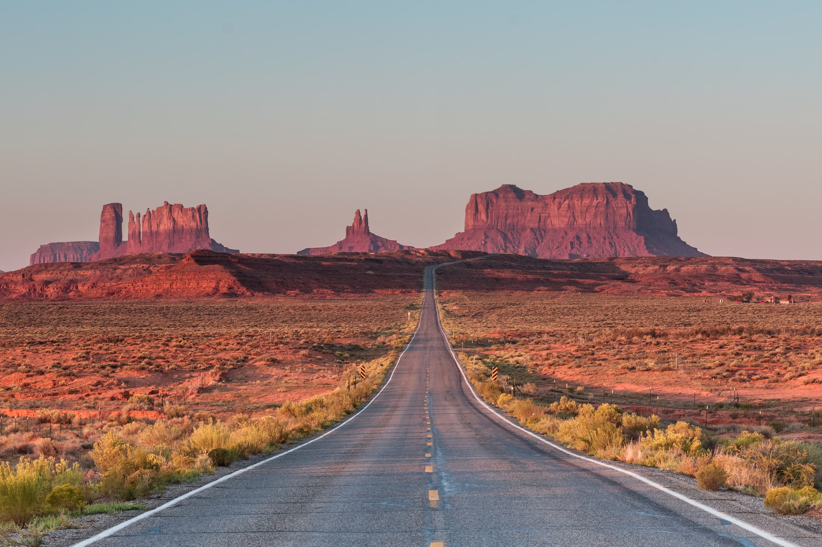 Empty Road Sunset Monument Valley