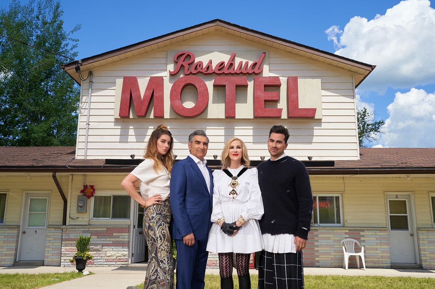 Schitts Creek Rosebud Motel With Cast