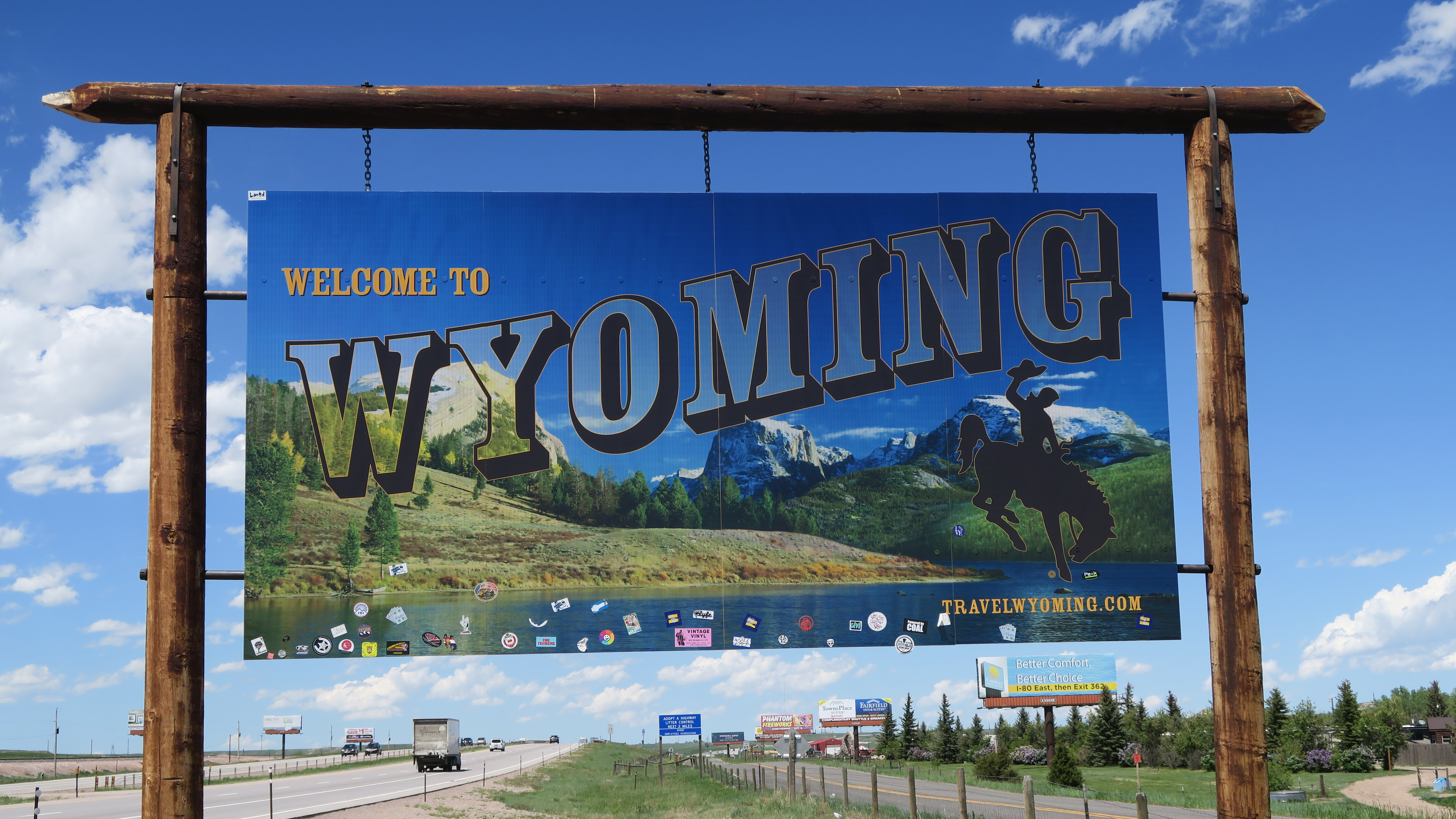 Welcome sign Wyoming