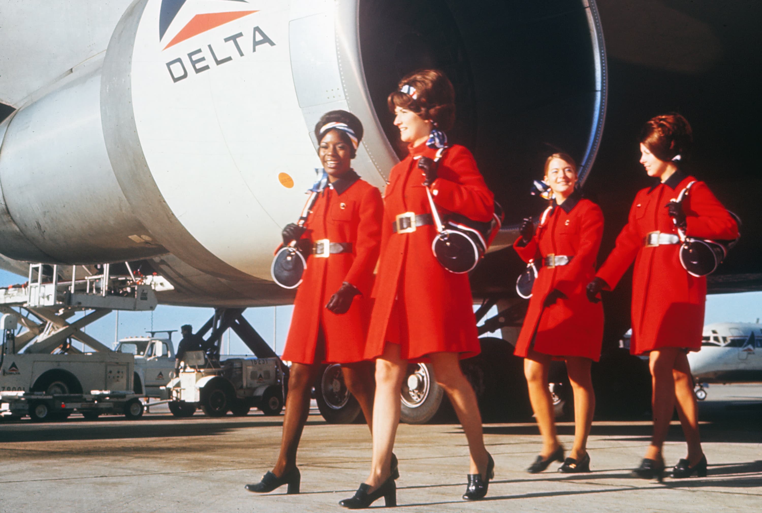 Vintage flight attendant uniforms