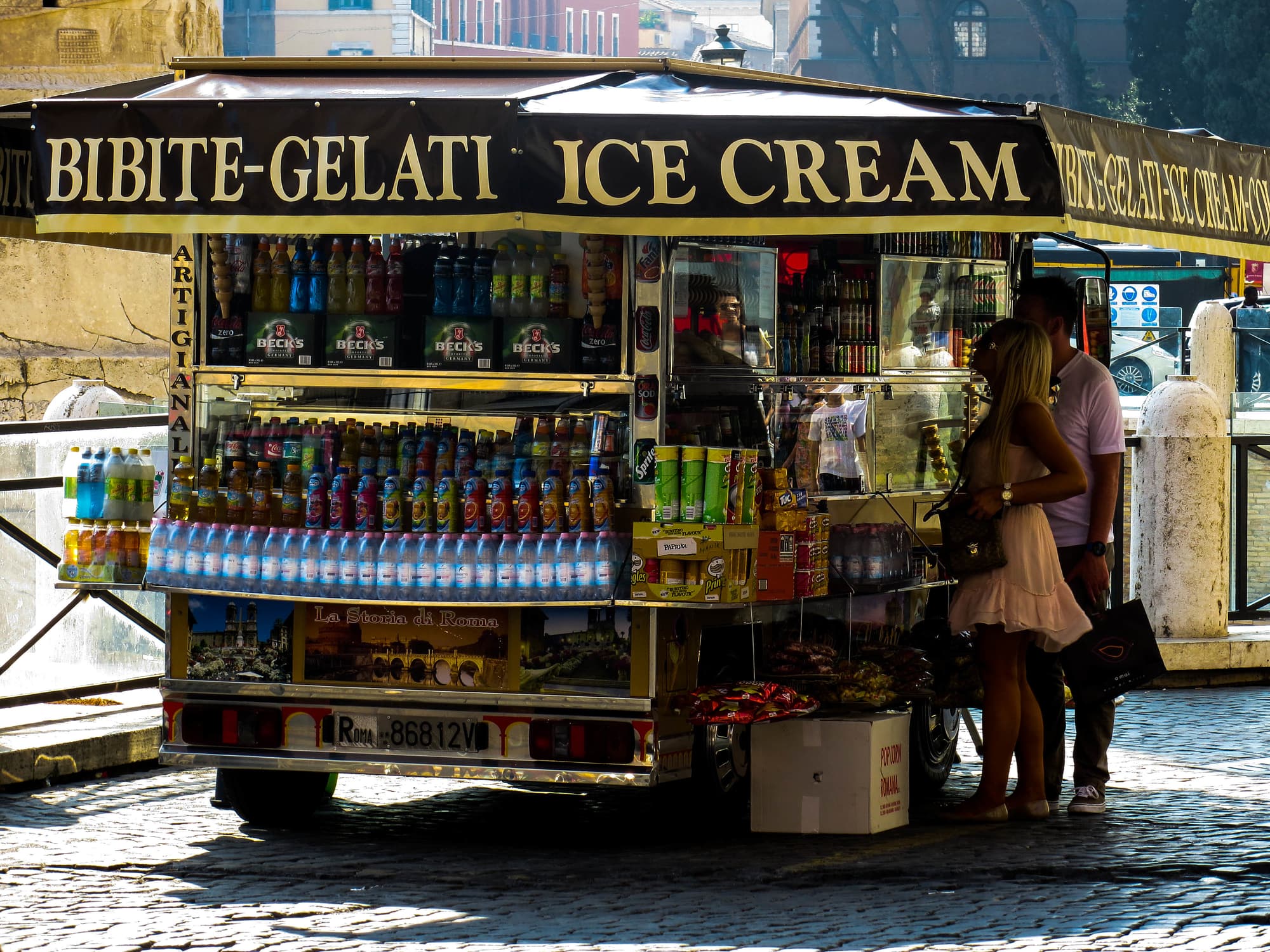 A gelato cart in Rome