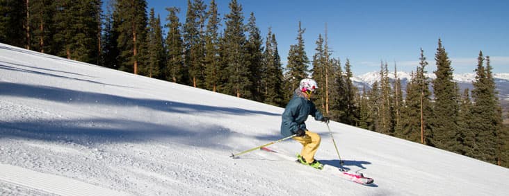 A downhill skier in Keystone, Colorado