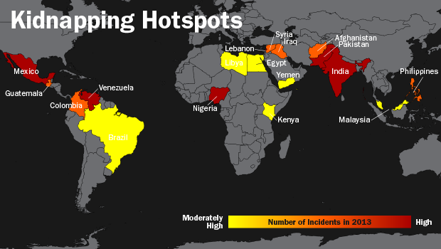 Kidnapping hotspots map