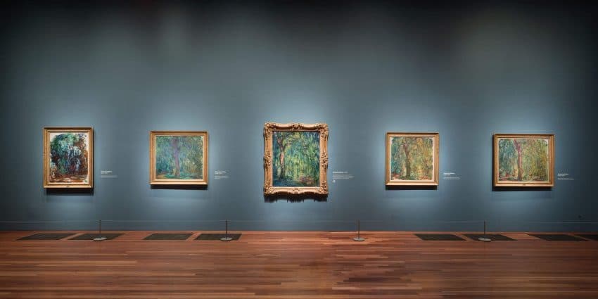 A view of late-period Monet paintings at the De Young Museum, in San Francisco