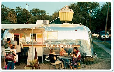 Hey Cupcake doles out its treats from the window of a 1960s Airstream trailer