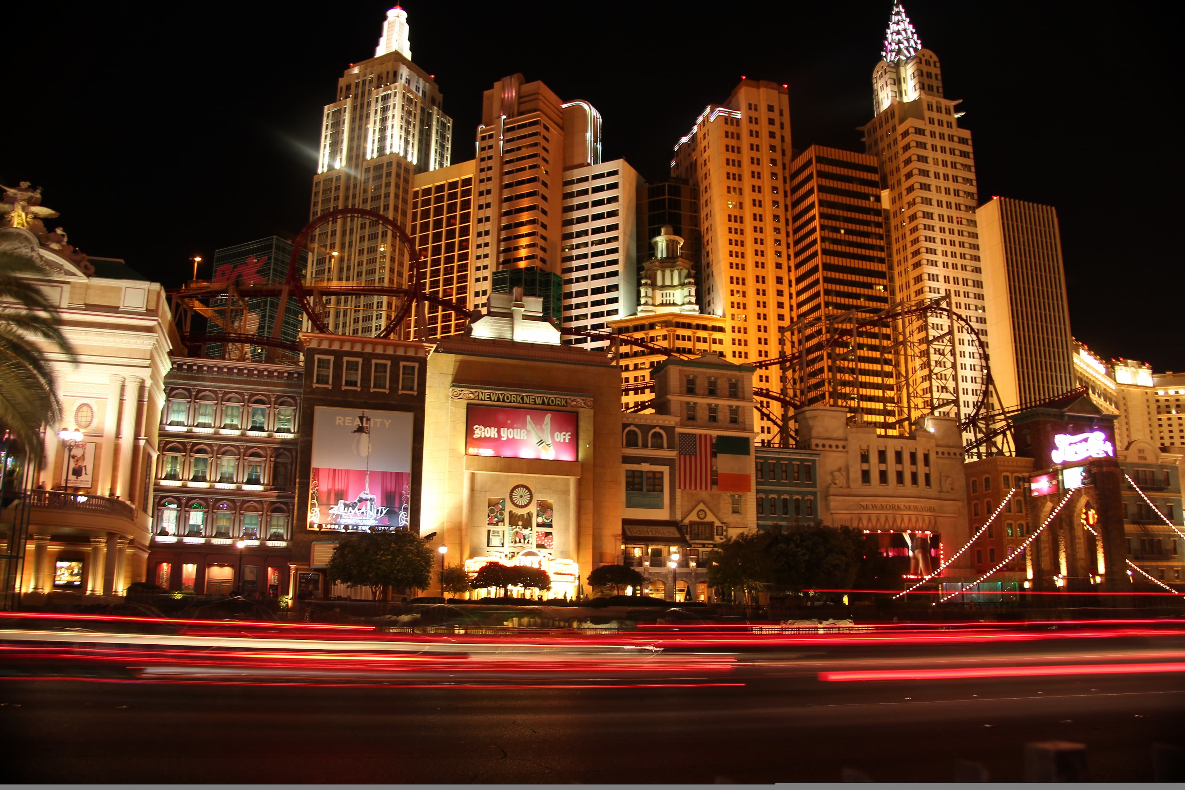 Las Vegas Strip lit up at night.