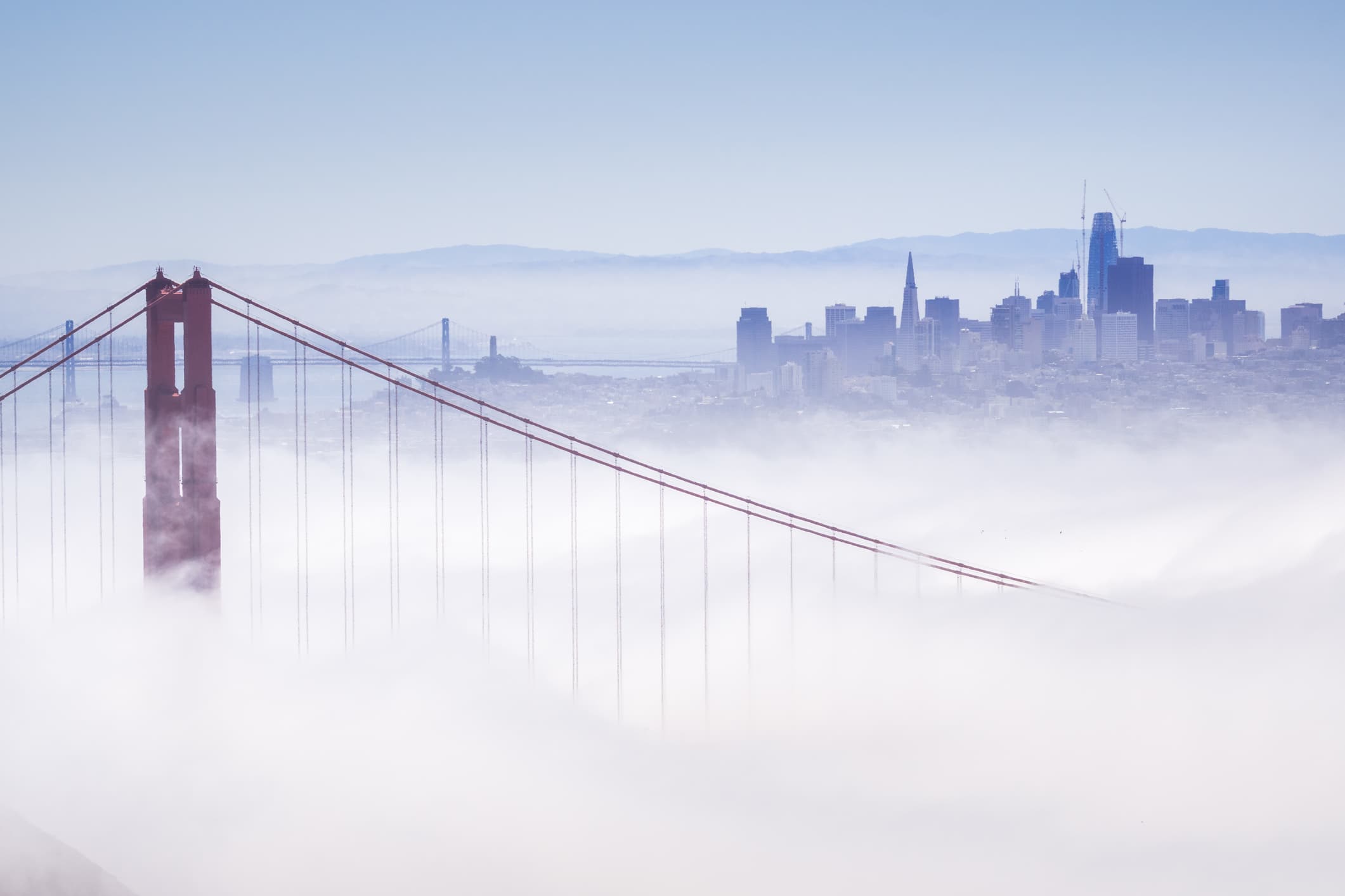A view of San Francisco shrouded in fog