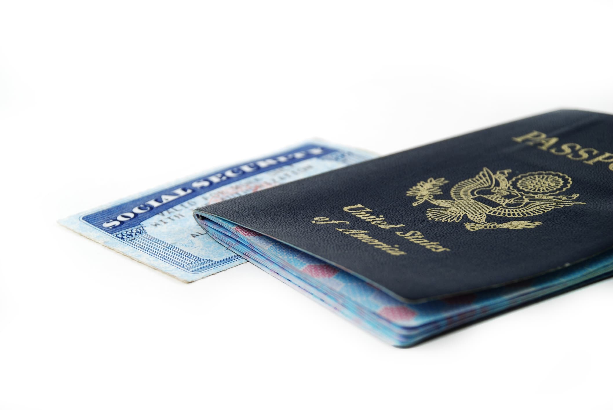 A social security card and passport